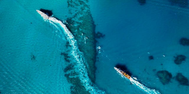 La flota de Allen Exploration aparece en aguas de las Bahamas.