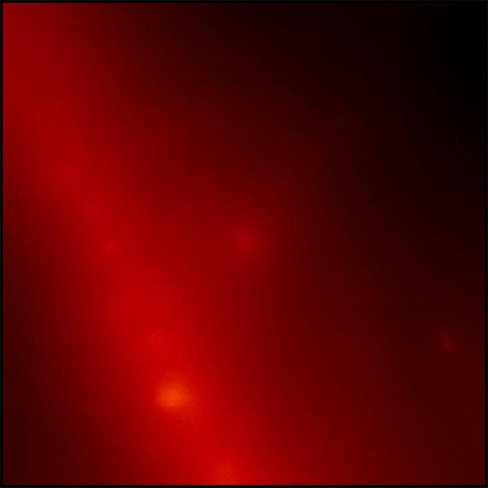 El gif muestra un tenue punto rojo en el espacio que de repente brilla intensamente